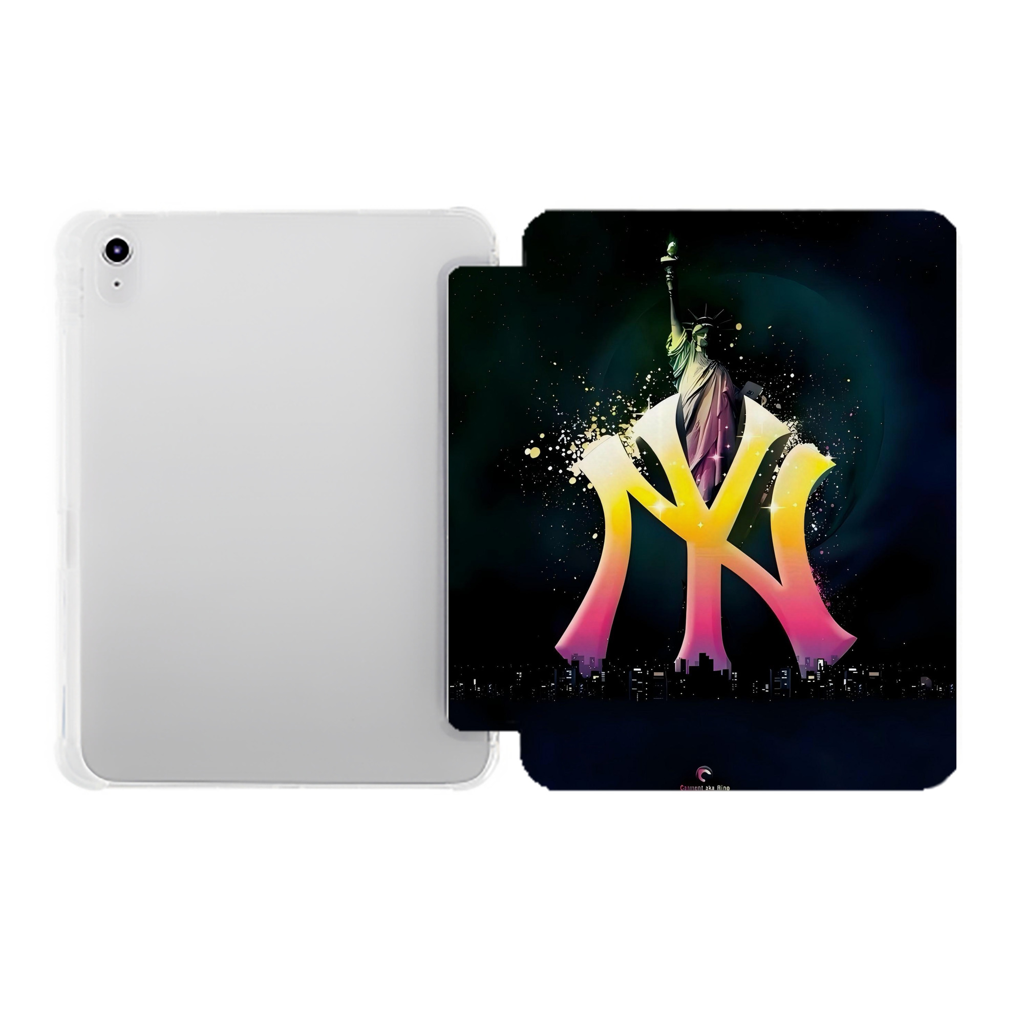 New York Yankees 149 Premium Tri-Fold PU Leather & Silicone IPad Case With Pencil Slot – Fits 9.5,10.5,10.9 – Adjustable Stand, Slim, Protective